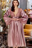 Çeyizlik Dantelli Saten 6lı Set Jeremi 315 Vizon detay görünüm