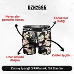 Çiçek Desenli Siyah Erkek Boxer Darkzone DZN2695 farklı açı