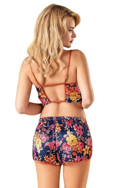 Ahu Lingerie Çiçekli Saten Şort Takımı Ahu Primoda 9147 - Alternatif Görünüm