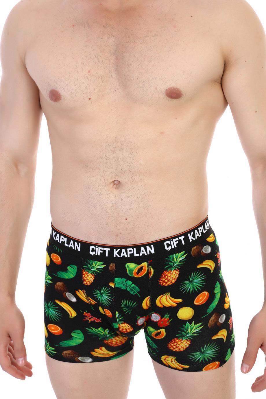Çift Kaplan Erkek Boxer 796 Renkli Meyve Desenli Dijital Baskılı