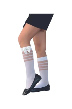Daymod Çizgili Çocuk Dizaltı Çorap Beyaz Daymod D2221002