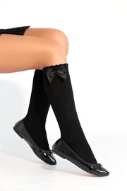 Daymod Dafne FiyonkluViskon Çocuk Dizaltı Çorap Siyah Daymod D2222023