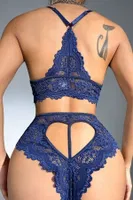 Dantel Bralet Fantazi Bralet Sütyen Takımı For Dreams 8455 Lacivert detay görünüm