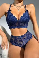 Dantel Bralet Fantazi Bralet Sütyen Takımı For Dreams 8455 Lacivert farklı açı