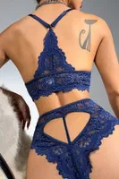 Dantel Bralet Fantazi Bralet Sütyen Takımı For Dreams 8455 Lacivert görsel 4