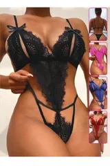 Dantel Fiyonklu Siyah Fantazi Kadın Body For Dreams 8457