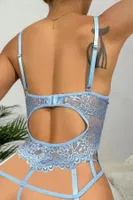 Dantelli Mavi Jartiyer Takımı For Dreams 8462 Mavi detay görünüm