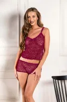 Dantelli Devore Transparan Atlet Boxer Külot Takım Bordo Gallipoli 31833 Bordo