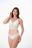 Dantelli Modal Büstiyer Bralet Sütyen İmer 2215 Beyaz
