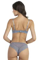 Dantelli Push Up (Destekli) Sütyen Takım Fabony 4260 Mavi detay görünüm