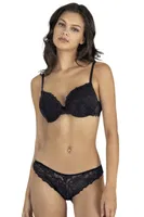 Dantelli Push Up (Destekli) Sütyen Takım Fabony 4260 Siyah görsel 4
