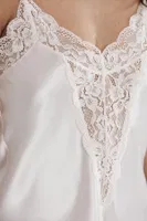 Dantelli Saten İnce Askılı V Yaka Şort Babydoll Takım Pierre Cardin 430  görsel 7