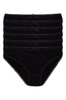 Dantelli Siyah 6'lı Paket Bambu Kadın Bikini Külot Yıldız 3881 Siyah
