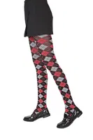 Daymod Veron Bayan Külotlu Çorap D1122109 Siyah-Kırmızı-Gri farklı açı