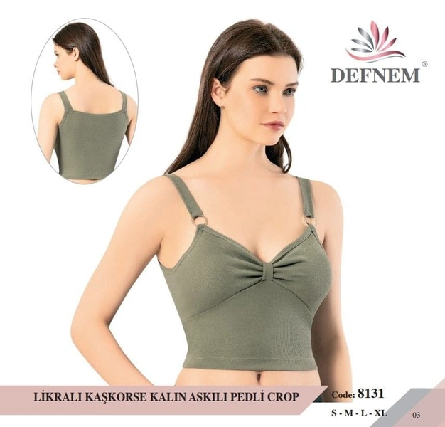 Metal Aksesuarlı Pedli Crop Defnem 8131