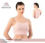 Çift Askılı Pedli Kadın Crop Defnem 8136 Pembe