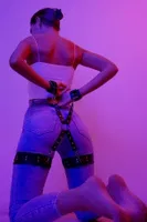 Deri Fantazi Harness El Bacak Kelepçe missisX 8005 Siyah görsel 4