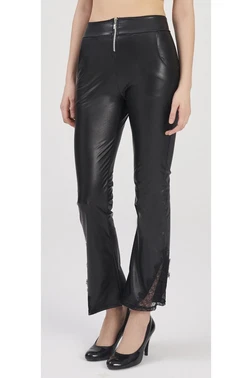 Moonlight Deri Görünümlü Siyah Pantolon Moonlight 334