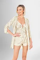 Desenli 3lü Şort Takımı Ahu Loriva 1903 Krem