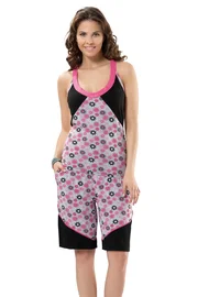 Derya Kurşun Cepli Askılı Desenli Kapri Kadn Pijama Takım Derya Kurşun 752