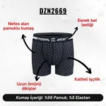 Desenli Lacivert Erkek Boxer Darkzone DZN2669 detay görünüm