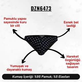 Darkzone Desenli Lacivert Erkek Slip  Darkzone DZN6473 - Alternatif Görünüm