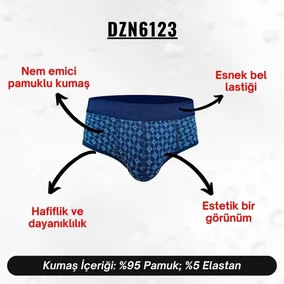 Darkzone Desenli Lacivert Hipster Erkek Slip  Darkzone DZN6123 - Alternatif Görünüm