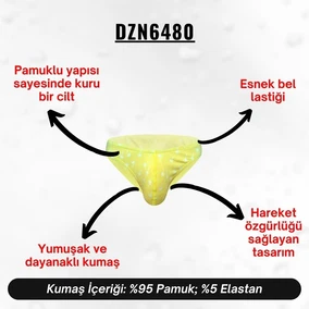 Darkzone Desenli Sarı Erkek Slip  Darkzone DZN6480 - Alternatif Görünüm