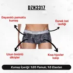 Desenli Siyah Kısa Erkek Boxer Darkzone DZN3317 görsel 4