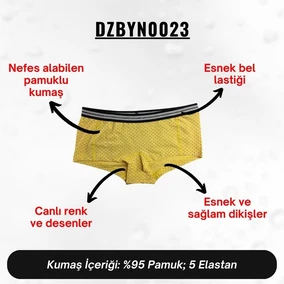 Darkzone Desenli Sarı Kadın Boxer Dijital Baskılı Darkzone DZBYN0023 - Alternatif Görünüm