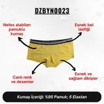 Desenli Sarı Kadın Boxer Dijital Baskılı Darkzone DZBYN0023 Görsel detay görünüm