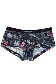 Darkzone Dijital Baskılı Seyahat Desenli Kadın Boxer Darkzone DZBYN0008