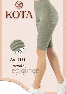 Kota Diz Üstü Yüksek Bel Dalgıç Kumaş Fitilli Kadın Tayt Kota 4131