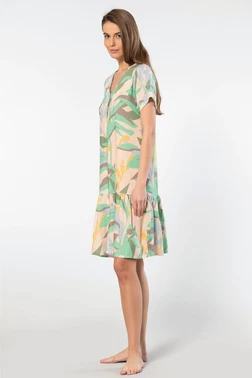 Türen Dokuma Düğmeli Elbise Türen 3603/Yeşil - Alternatif Görünüm