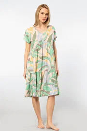 Türen Dokuma Kloş Elbise Türen 3602/Yeşil