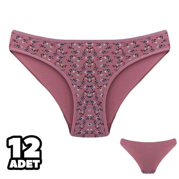 Çiçek Desenli Kadın Bikini Külot 12'li Dondeza 101-135