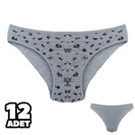 Desenli Bayan Bikini 12'li Dondeza 101-137 Gri