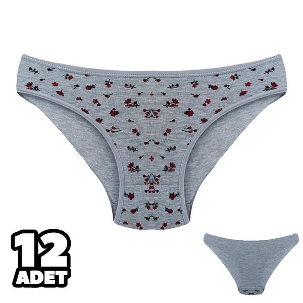 Desenli Kadın Bikini Külot 12'li Dondeza 101-138