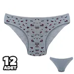 Desenli Kadın Bikini Külot 12'li Dondeza 101-138 Gri