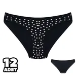 Gece Desenli Kadın Bikini Külot 12'li Dondeza 101-144 Siyah
