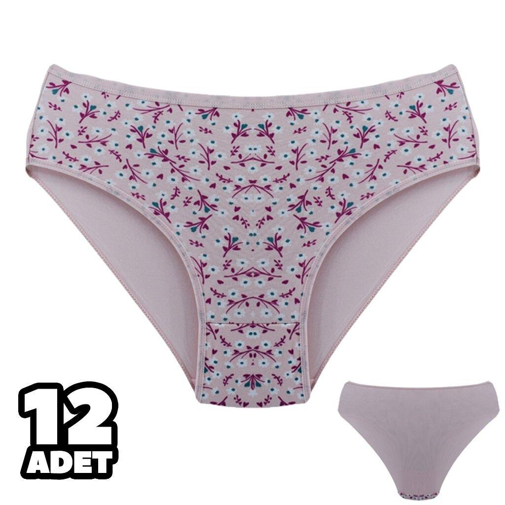Pudra Desenli Kadın Slip Külot 12'li Dondeza 201-162