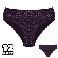 Dondeza Çiçek Desenli Mor Kadın Külot 12'li Dondeza 201-166