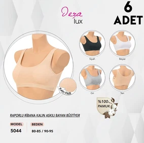 Dondeza Raporlu Kalın Askılı Pedli Bayan Bustiyer 6'lı Dondeza 5044