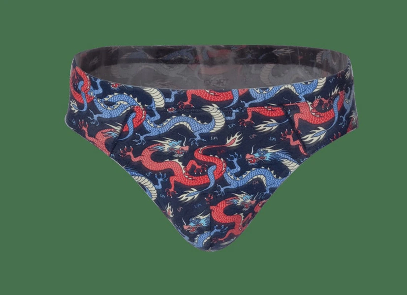 Doreanse Erkek Renkli Ejderha Desenli Slip 1427
