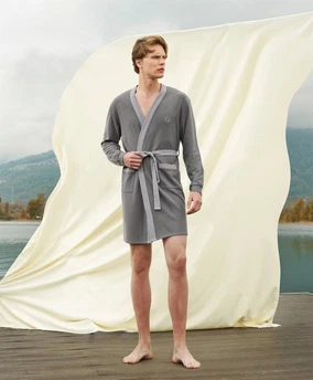 Doreanse Uzun Kollu Kuşaklı Unisex Yetişkin Sabahlık Doreanse 4003