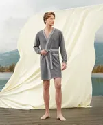 Uzun Kollu Kuşaklı Unisex Yetişkin Sabahlık Doreanse 4003