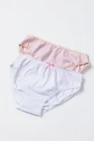DoReMi 2li Pamuklu Kız Çocuk Külot 002-000863 Beyaz-Pembe detay görünüm