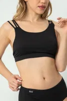 DoReMi Çapraz Sırt Askılı Pedli Spor Sütyen 002-000146 Siyah