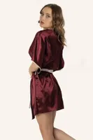 DoReMi Saten Kuşaklı Biye Detaylı Sabahlık 002-001284 detay görünüm