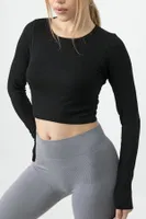 DoReMi Seamless Uzun Kollu Fitilli Büstiyer 002-000133 Siyah